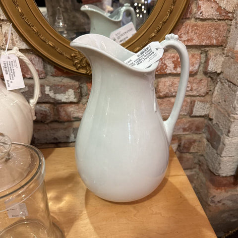 Beautiful Large Antique English Meakin White Ironstone Pitcher. 13 inches IN STORE PICKUP ONLY