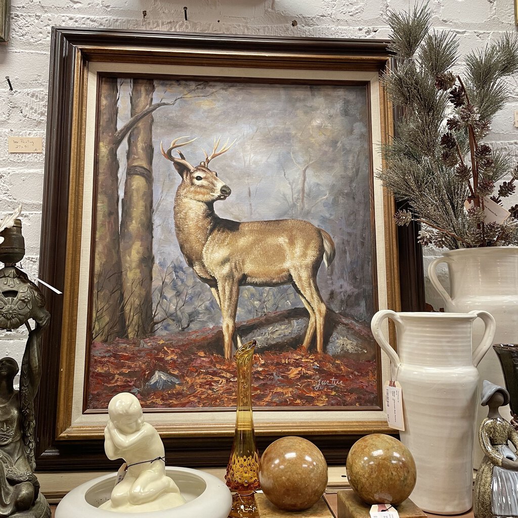 Moxie - Framed Deer Painting - 27x31