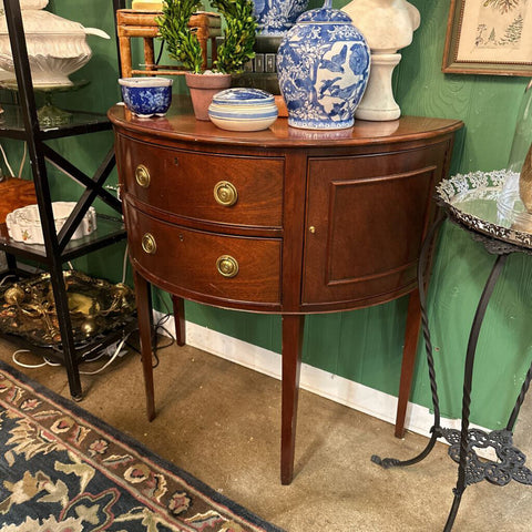 Vintage Baker Historic Charleston Demilune Cabinet (as found) 34"x 19" x 34.5"t IN STORE PICKUP ONLY