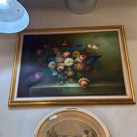 Lg original Signed Floral Still Life 3.5’ x28”