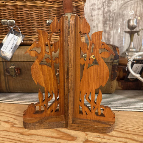 Wood Cut Out Bird Bookends