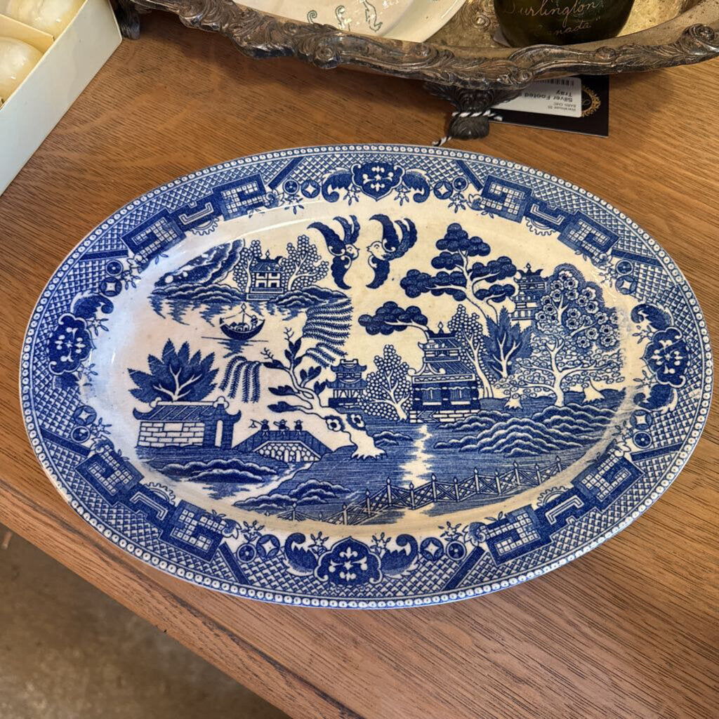 Blue and White Willow Serving Platter