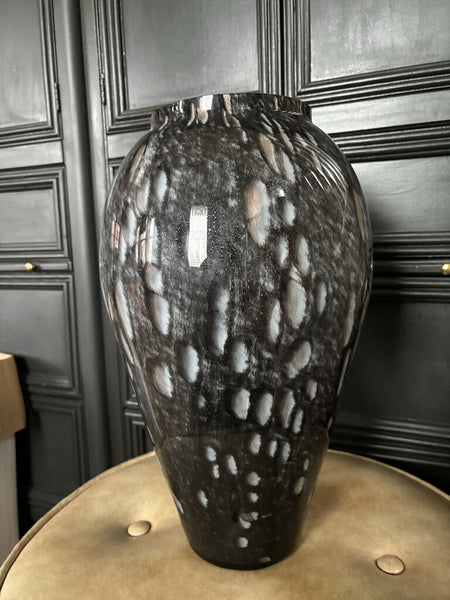 Modern Black Glass Vase 17in