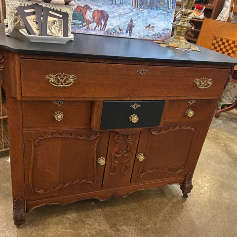 Oak/Black Buffet. 48w x 22deep x 39tall