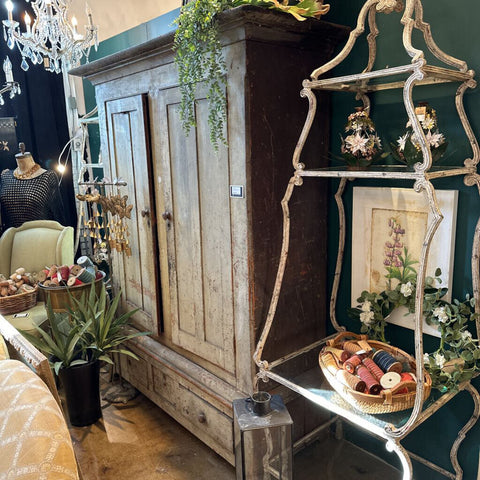 Primitive Green Cabinet AS IS 66W 80H 26.5 D