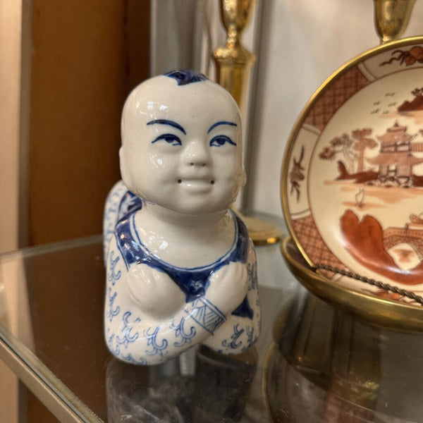 Blue and White Buddha Statue