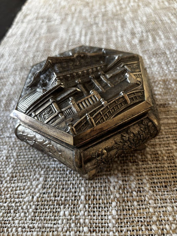 Vintage Japan Pagoda Jewelry Casket/ Trinket Box