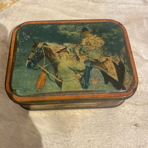 Vintage English Equestrian Tin 6" x 2"