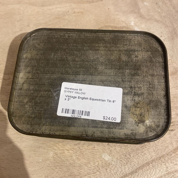 Vintage English Equestrian Tin 6" x 2"