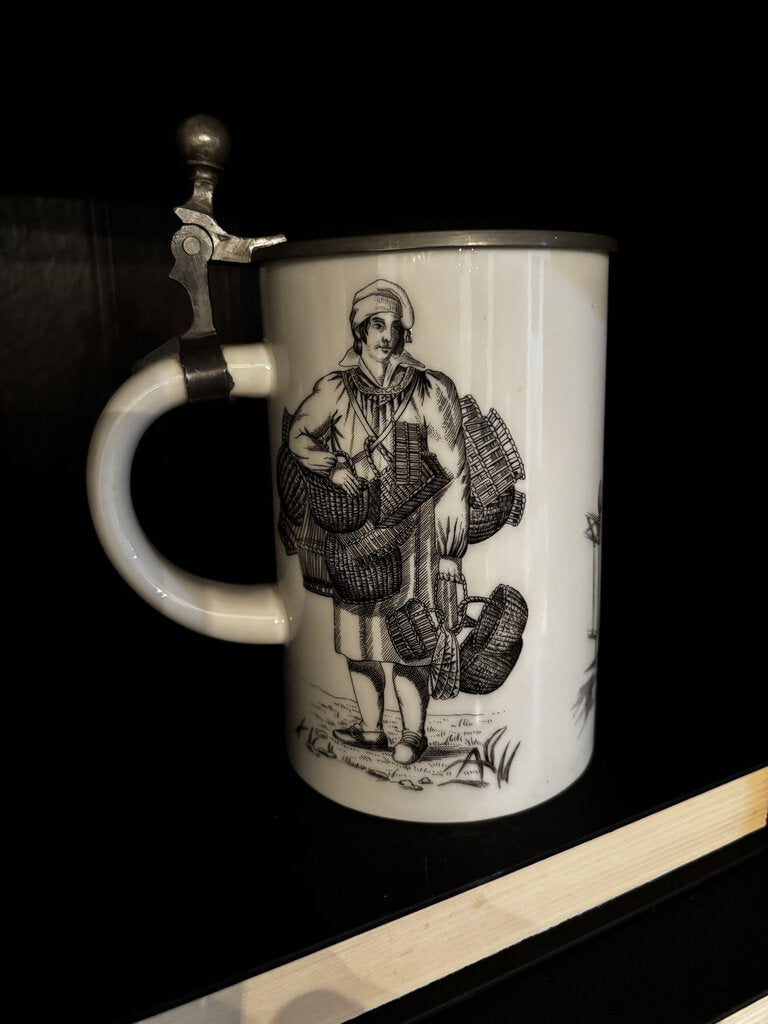 Vtg Sgrafo Modern Germany Tankard Beer Stein w/Pewter Lid