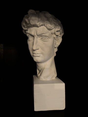 Vintage Plaster David Bust 12.5H