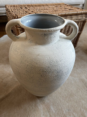 Vintage Haeger Pottery Textured Handled Floor Vase 18H