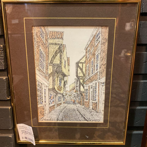Vintage Douglas A Heald "Shambles, New York" Lithograph 7" x 9"