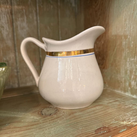 Derwood Blue and Gold Stripe Creamer