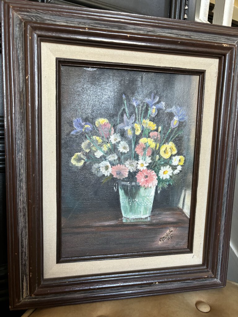 Original Art Floral Framed 17in x14in