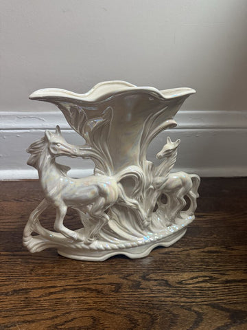 Vintage Ceramic Horse Vase 11" x 13" W1687