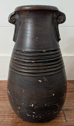 Vintage Brown Pottery Vessel 14"