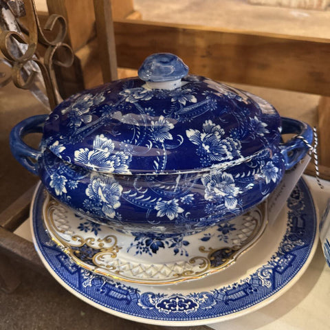 Blue and White Ironstone Tureen