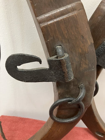 Antique Horse Mule Yoke Hames Harness 26" Wood & Iron