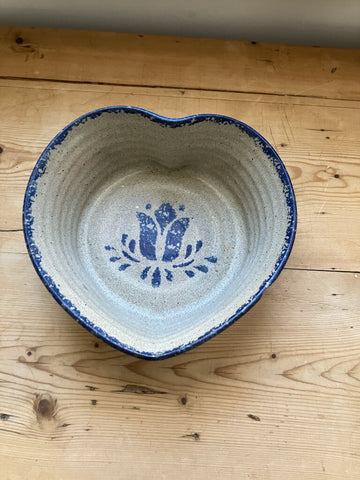 Heart shaped stoneware bowl