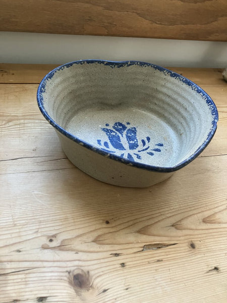 Heart shaped stoneware bowl