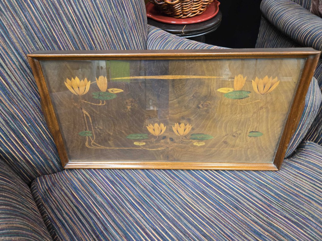 22 x 11 inlaid wood tray