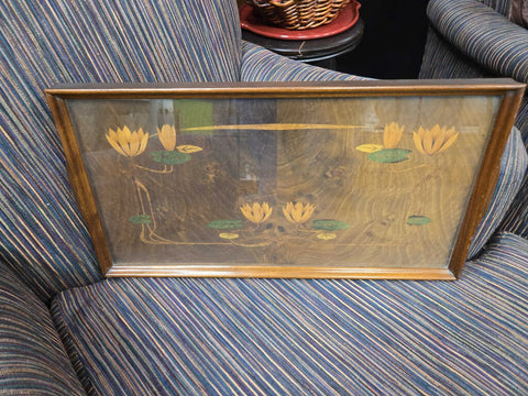 22 x 11 inlaid wood tray