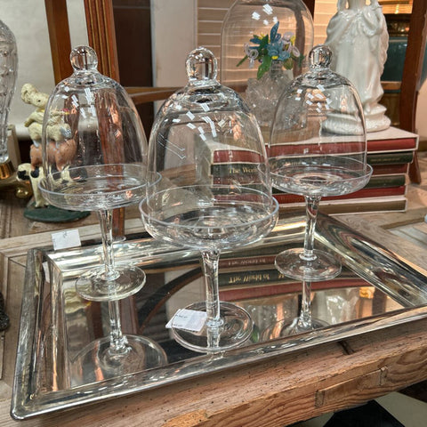 Small Domed Cake Stands Set of 3. 10"T
