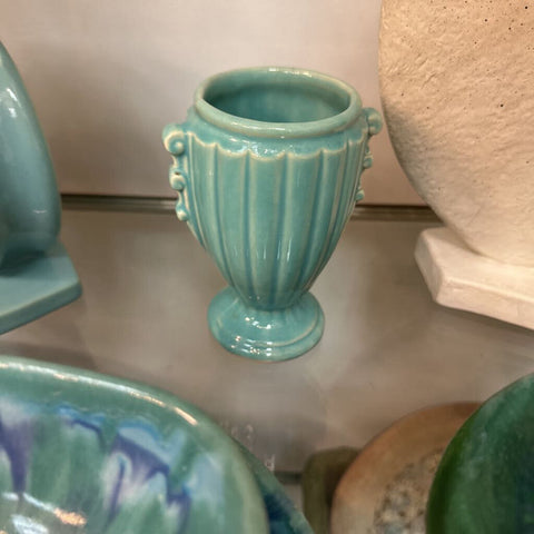 USA Small Turquoise Blue Vase 4x5"
