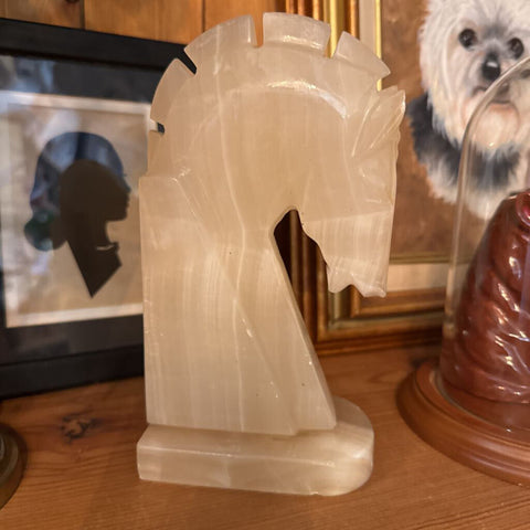 Marble Horse Head Bookend