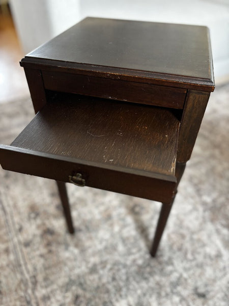 Antique Candle Table w/ Pull Tray 22H x 12W x 12D (in store PU)