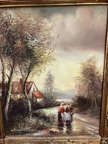 LaChezze Signed and Framed Oil on Canvas Landscape Painting