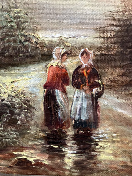 LaChezze Signed and Framed Oil on Canvas Landscape Painting