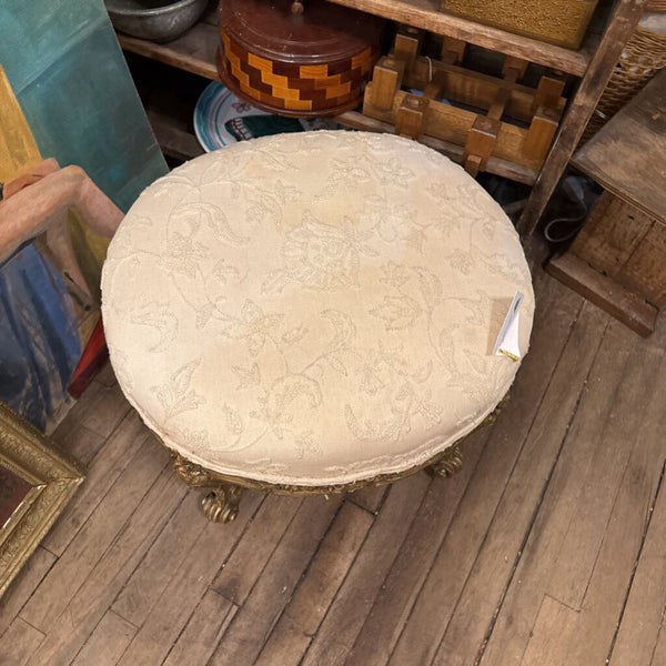 Upholstered gold gilt footstool