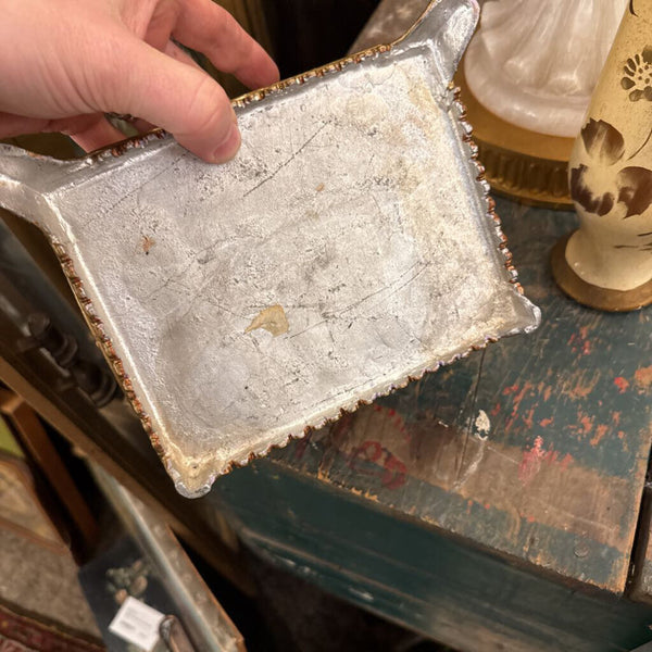 antique gold native american metal and wood box