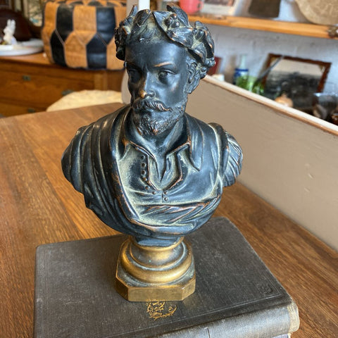 Vintage Italian Bronze Bust 8"h x 6"w