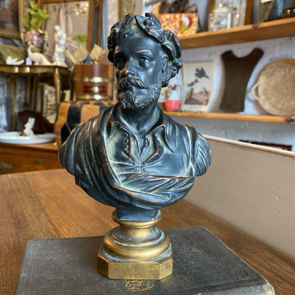 Vintage Italian Bronze Bust 8"h x 6"w