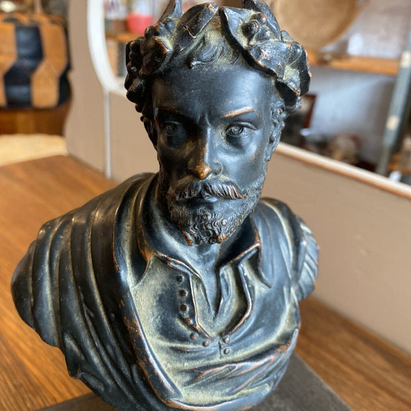 Vintage Italian Bronze Bust 8"h x 6"w