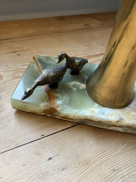 Vintage Brass Statueon marble base "The Vision of Family" in the Style of Jean Arp