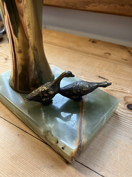 Vintage Brass Statueon marble base "The Vision of Family" in the Style of Jean Arp