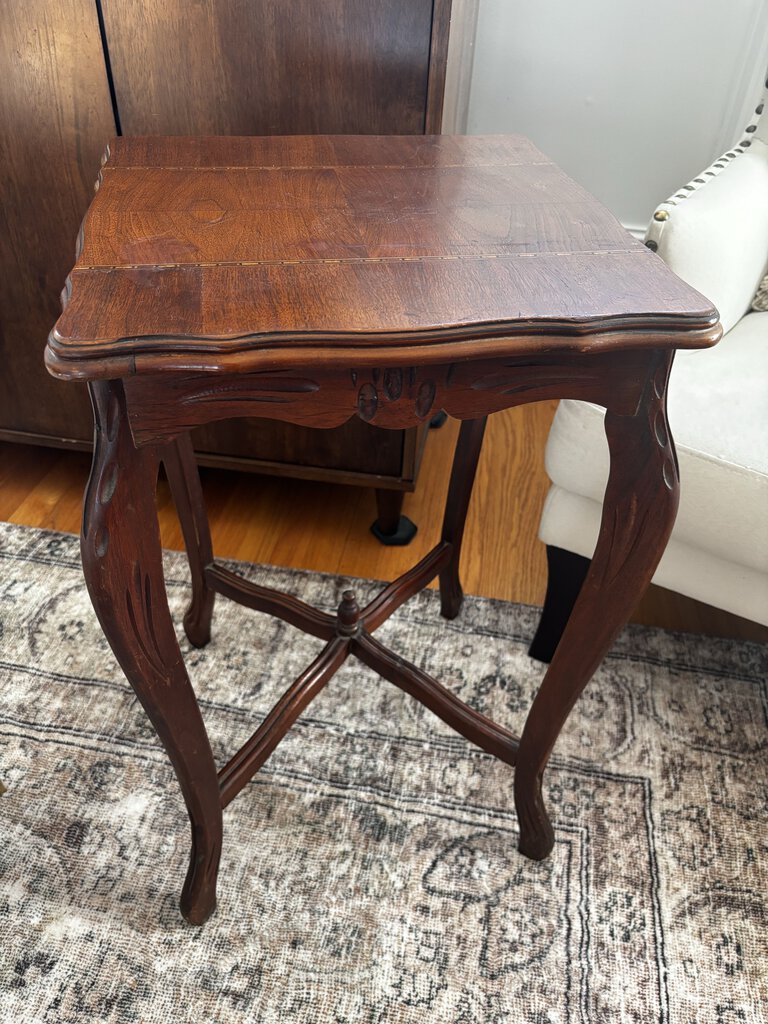 Antique Inlaid Side Table 27H x 15.5W (in store PU)