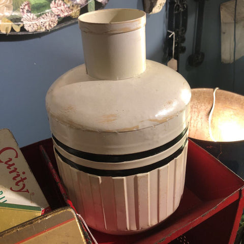 Metal Striped Cylinder style Container