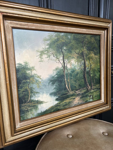Vintage Original Oil on Canvas Scenic View 27inx24in