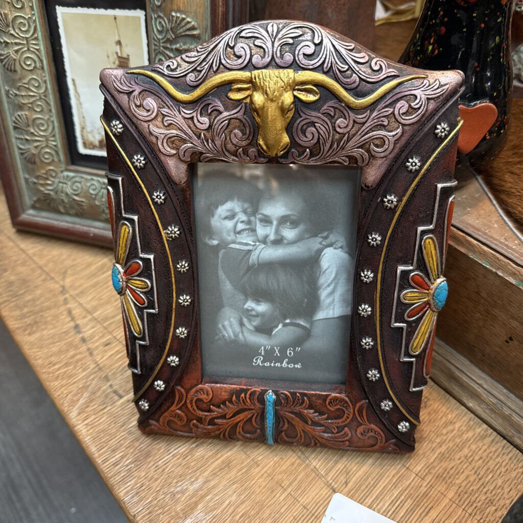 Ornate southwestern themed picture frame, 4x6