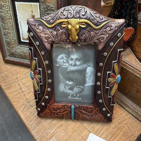 Ornate southwestern themed picture frame, 4x6