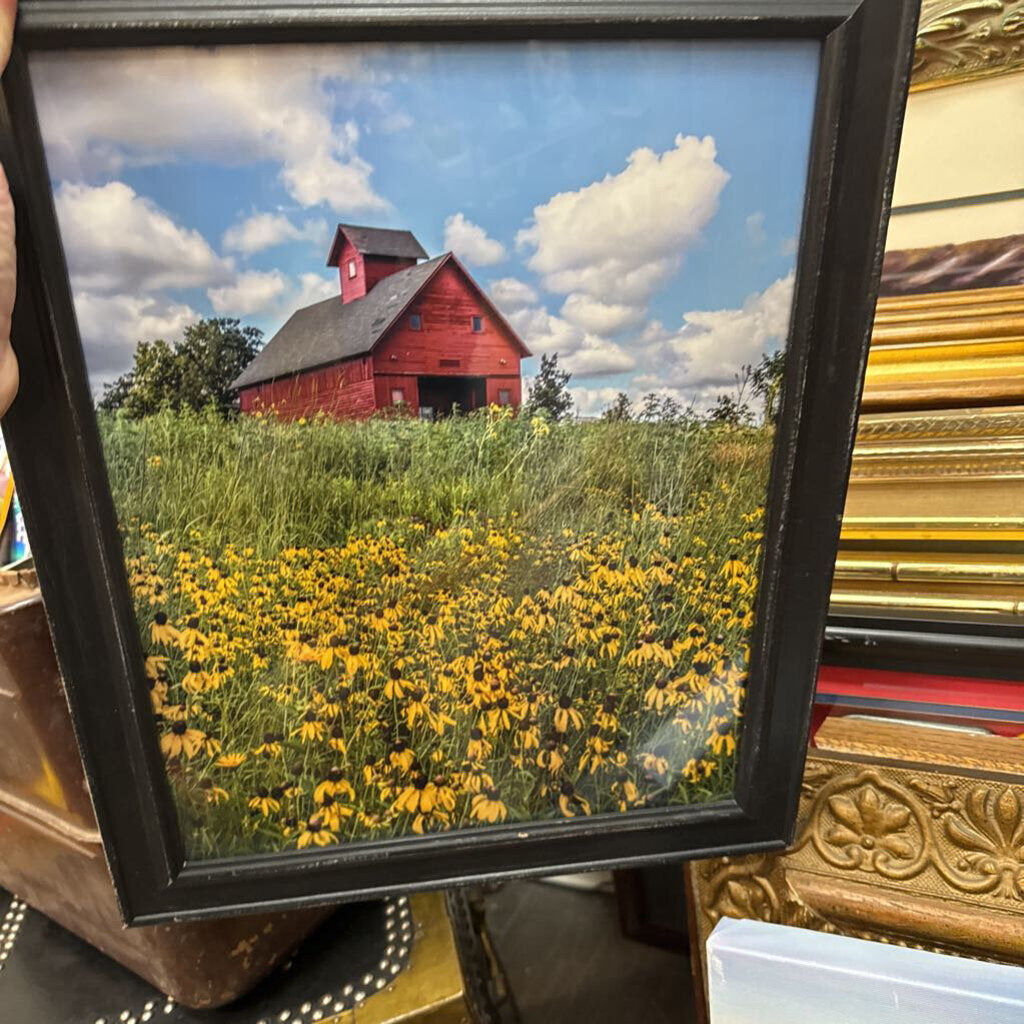 Set of rustic photographs in distressed black frames