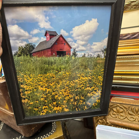 Set of rustic photographs in distressed black frames
