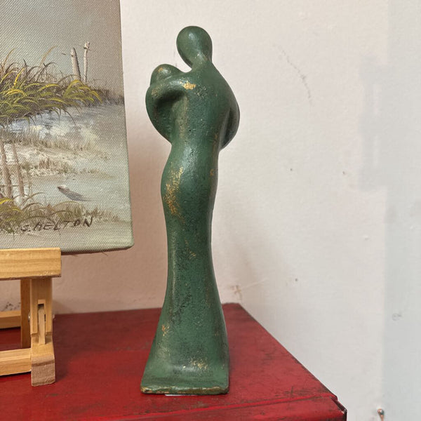 Frank Art brass mother and child, 9"
