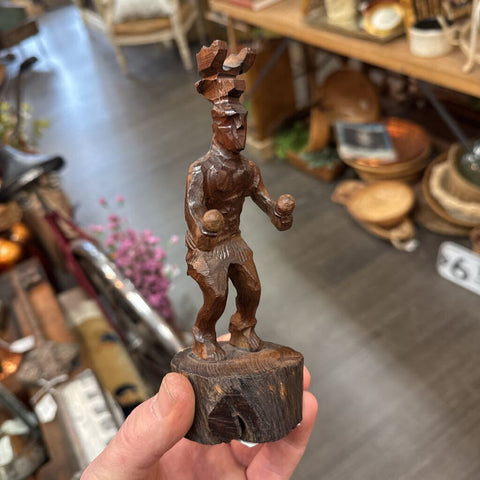 Carved wood Native American figurine