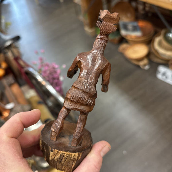 Carved wood Native American figurine